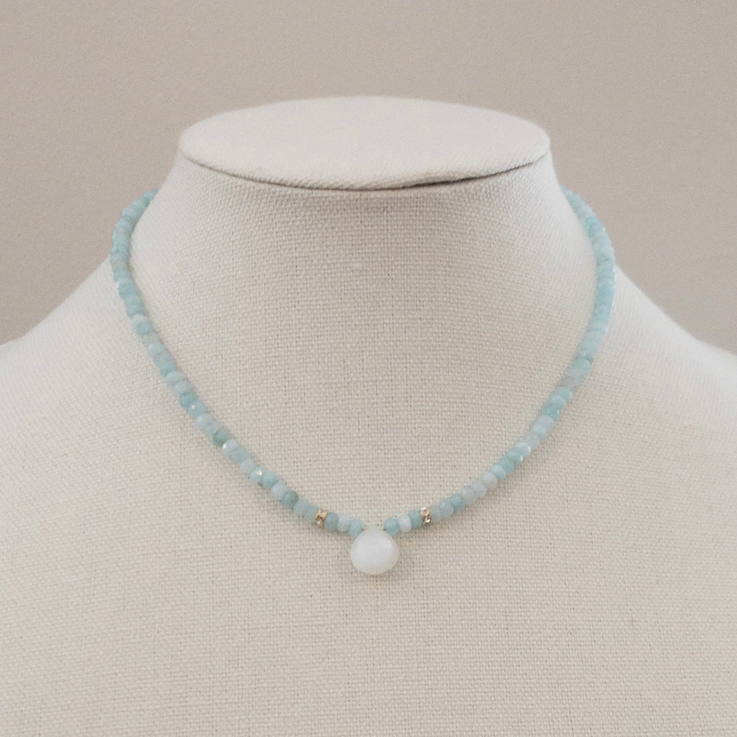 Aquamarine and Moonstone Necklace