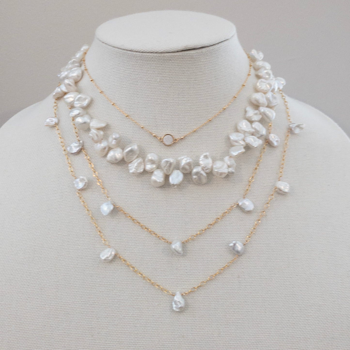 Satellite Keshi Pearls Necklace