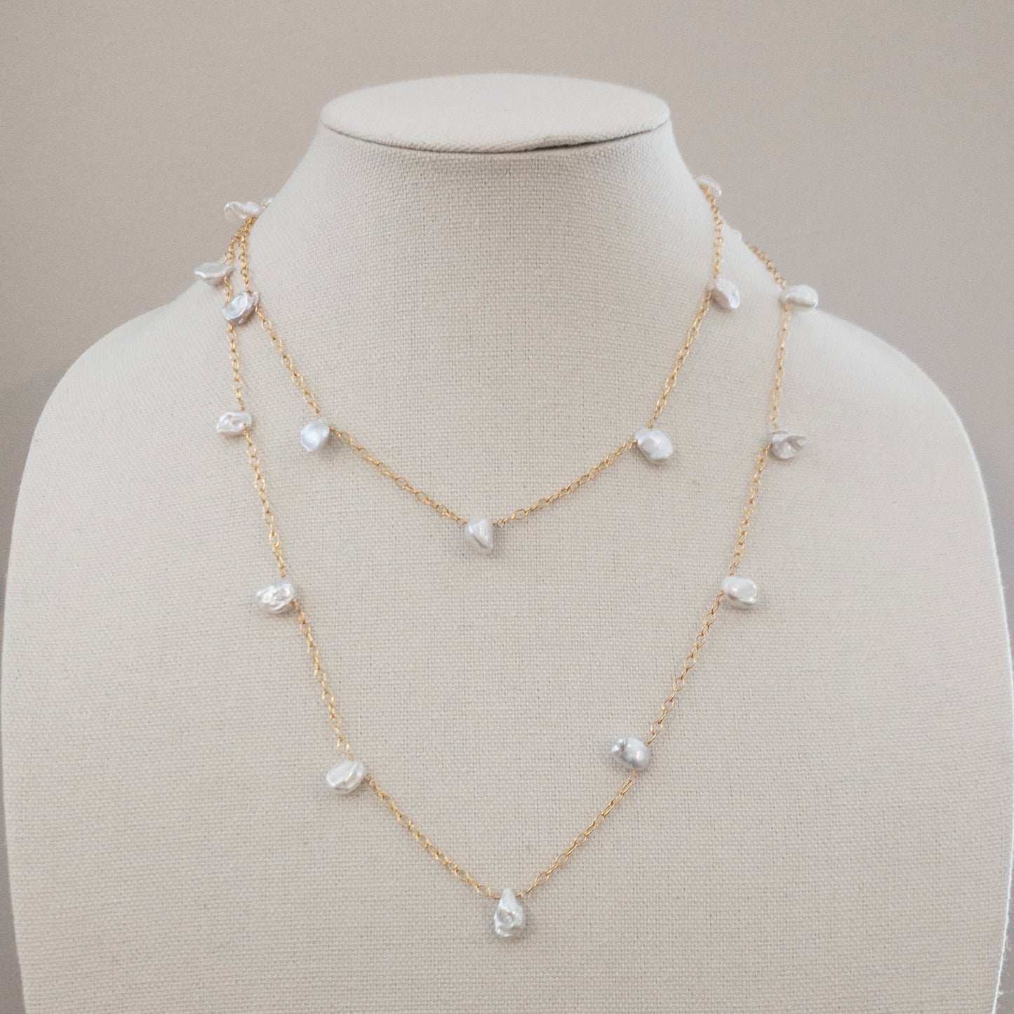 Satellite Keshi Pearls Necklace