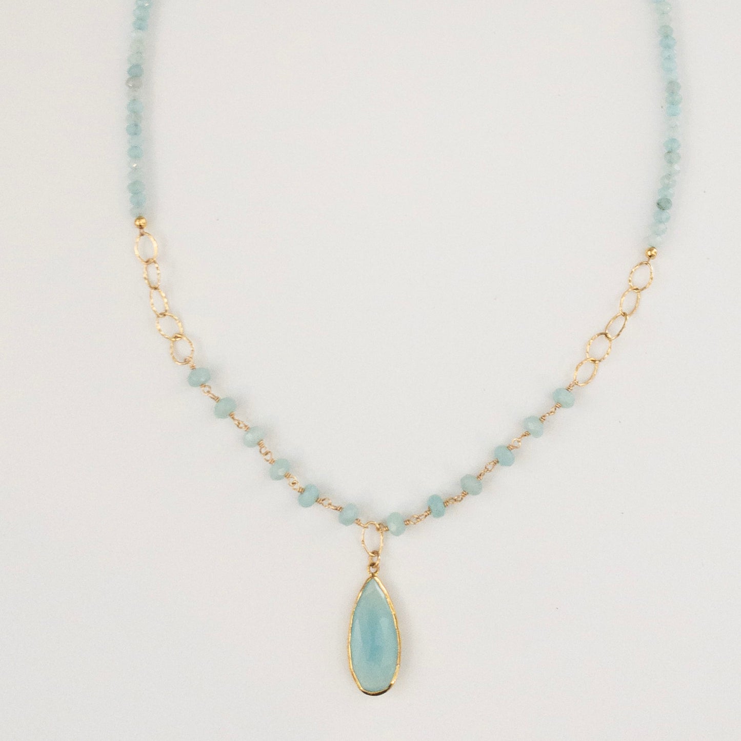 Faceted Chalcedony Statement Necklace