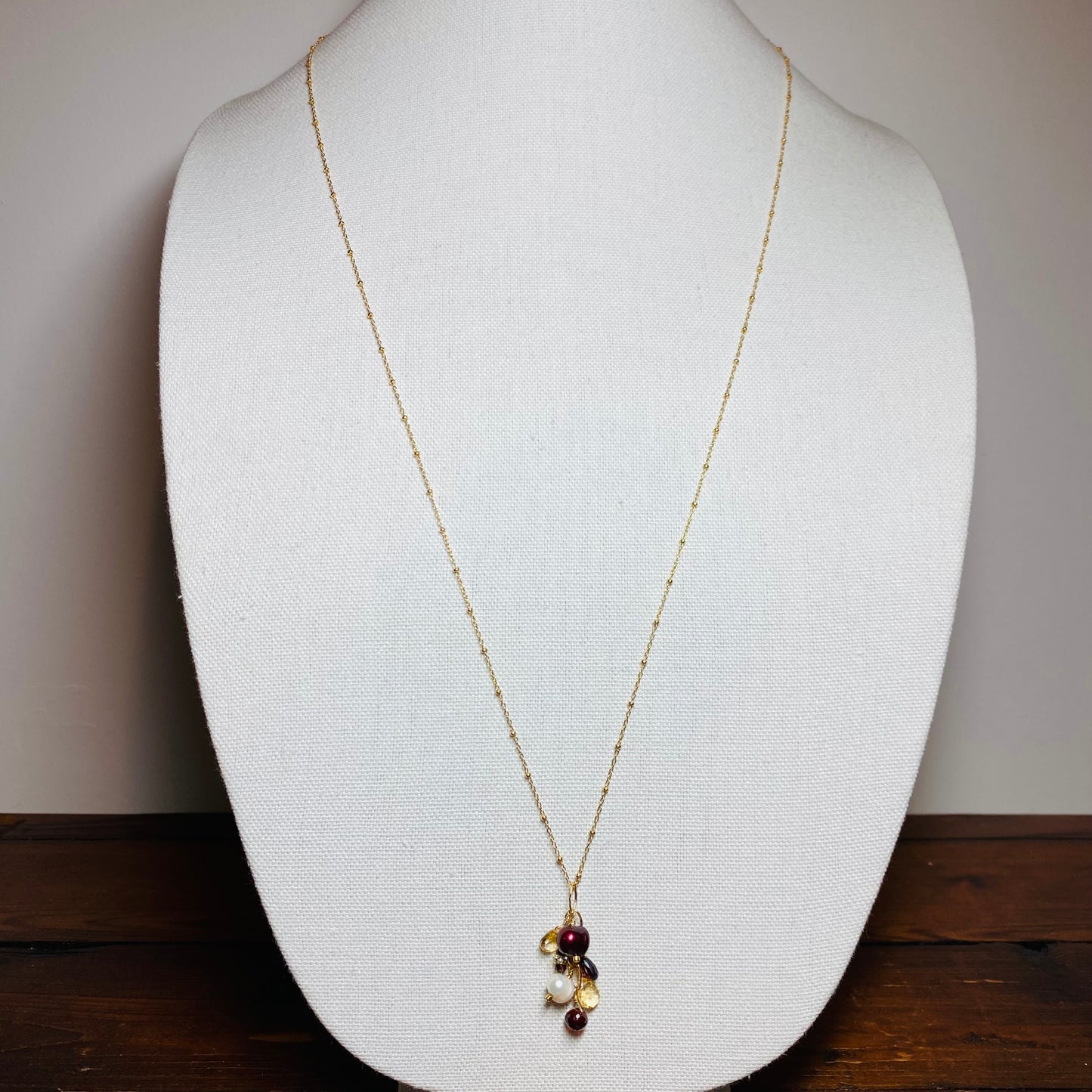 Regal Gemstone Cluster Necklace