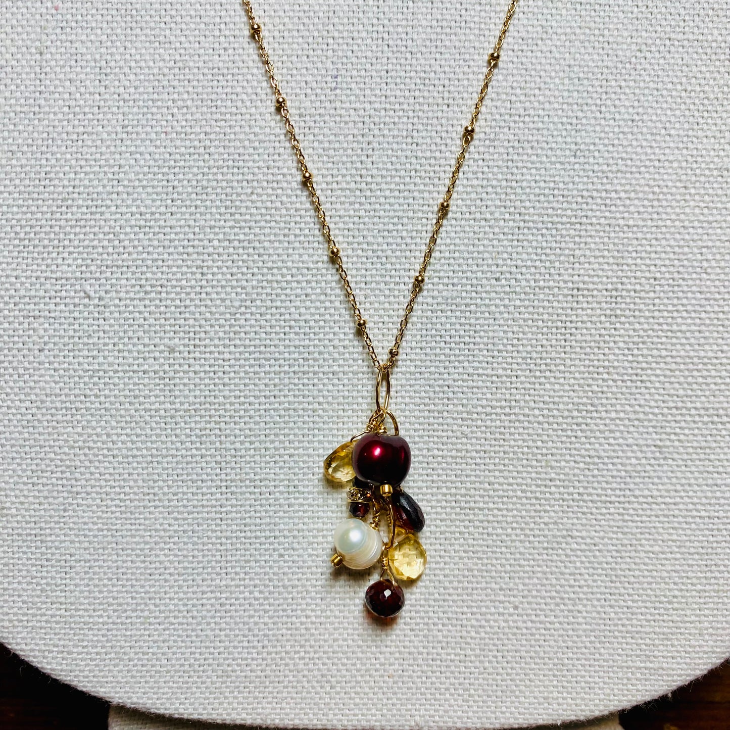 Regal Gemstone Cluster Necklace