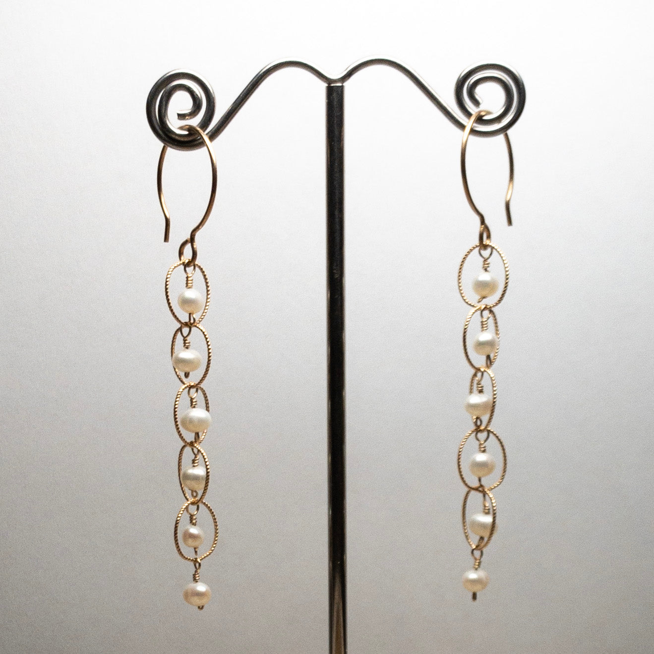 Pearl Rain Chain Earrings