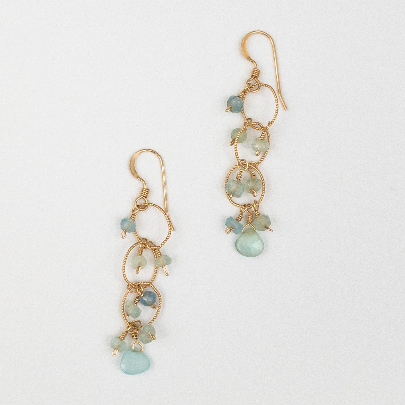 Rain Chain of Aquamarine Earrings