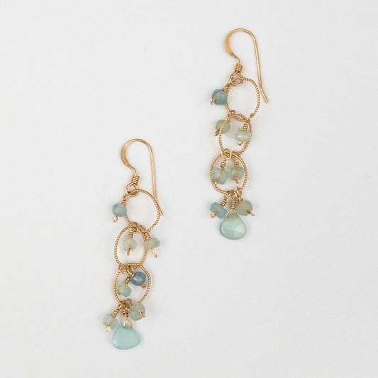 Rain Chain of Aquamarine Earrings