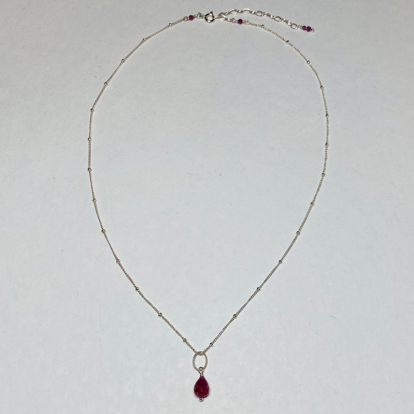 Ruby Briolite Necklace/July Birthstone Necklace