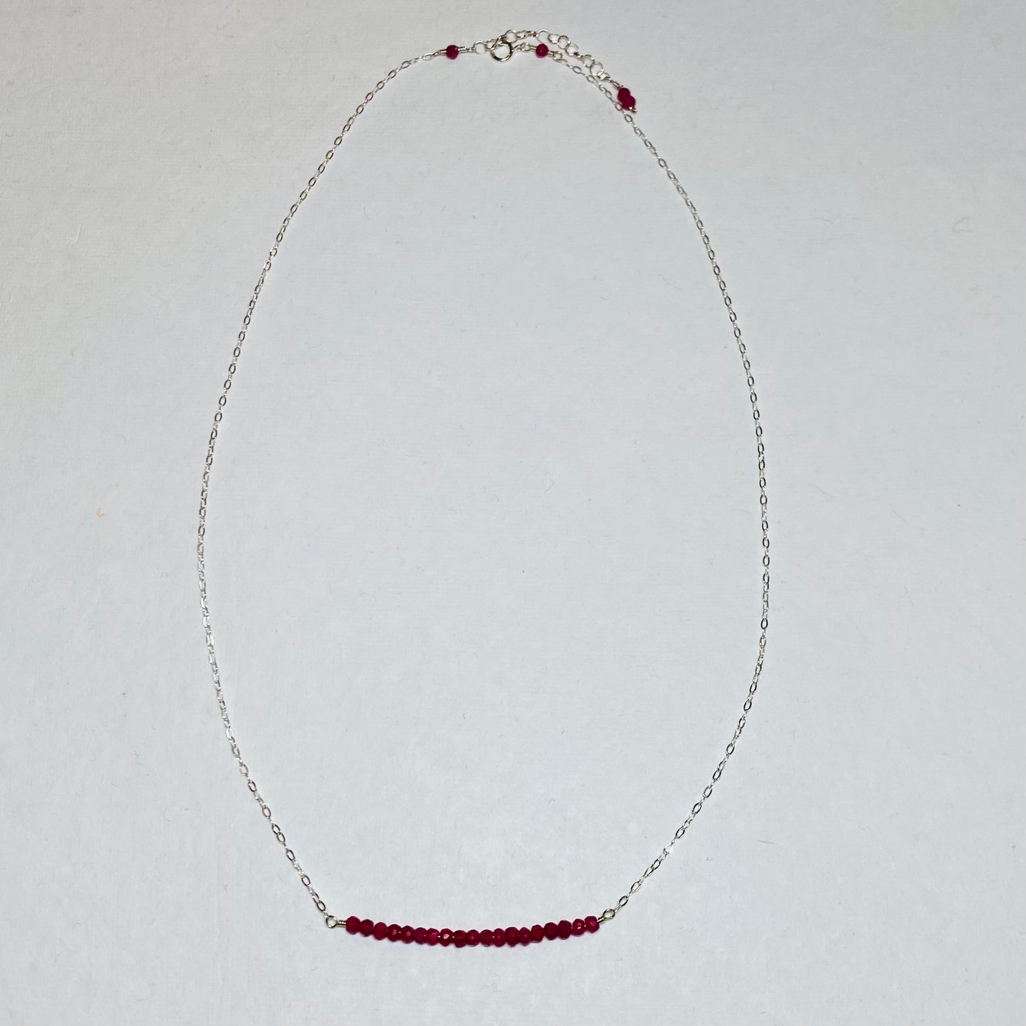 Ruby Gemstone Bar Necklace