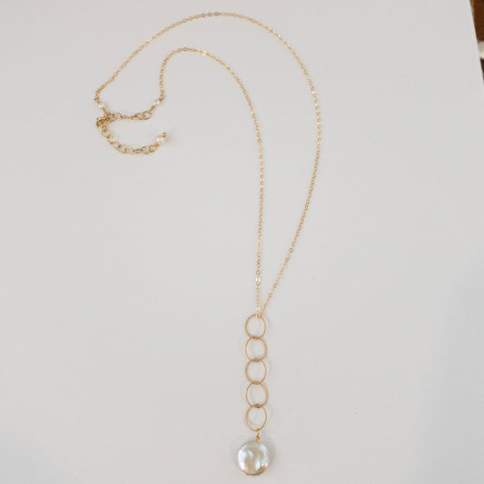 Coin Pearl Focal Necklace