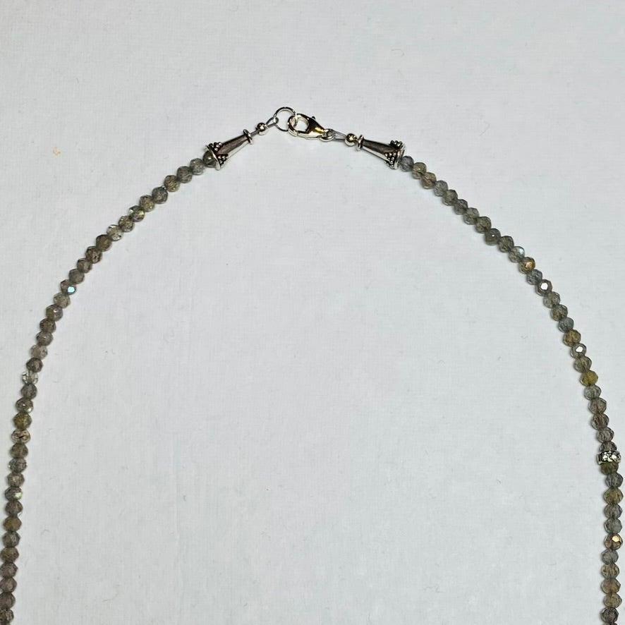 Gleaming Labradorite and Baroque Pearl Necklace