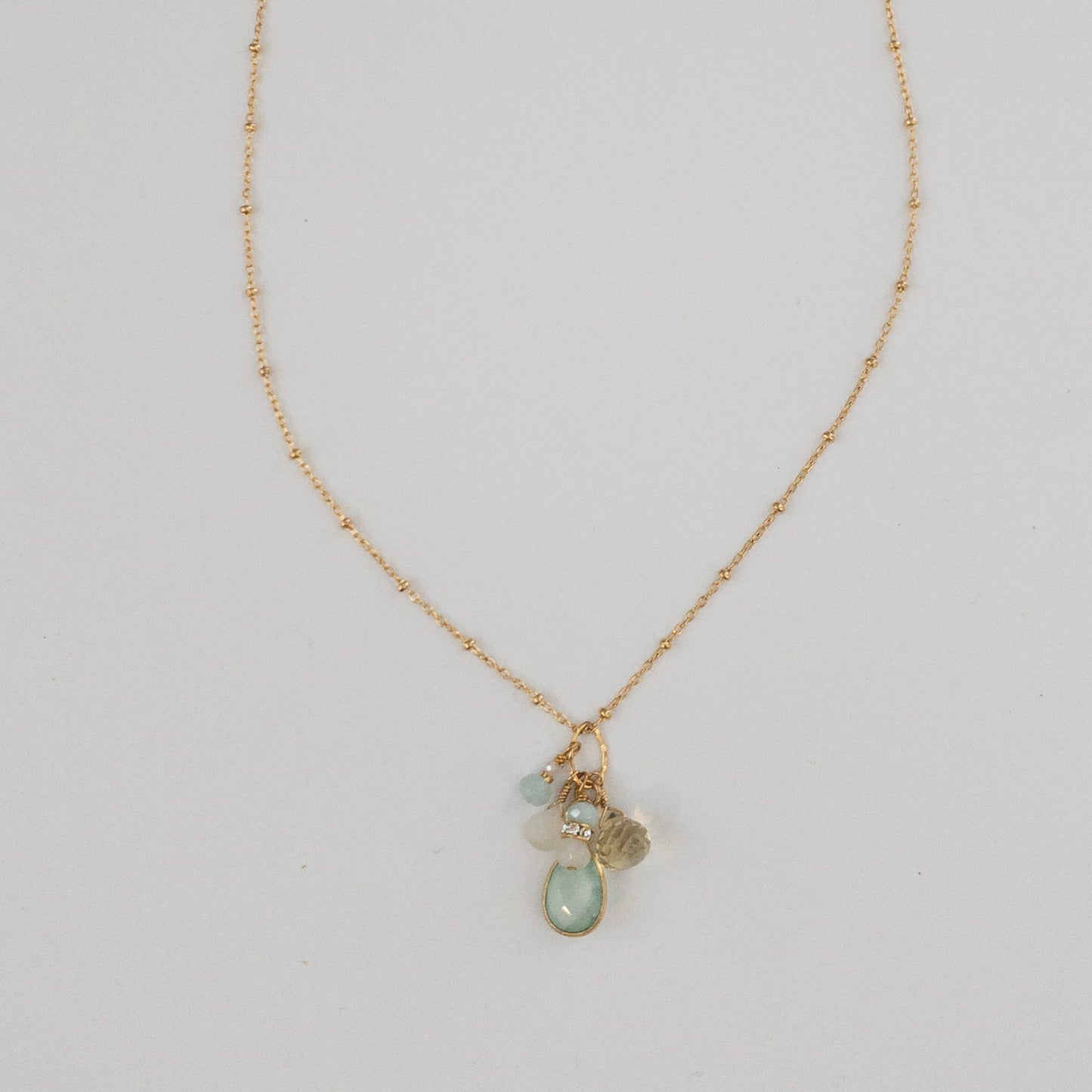 Shallow Water Gem Cluster Necklace