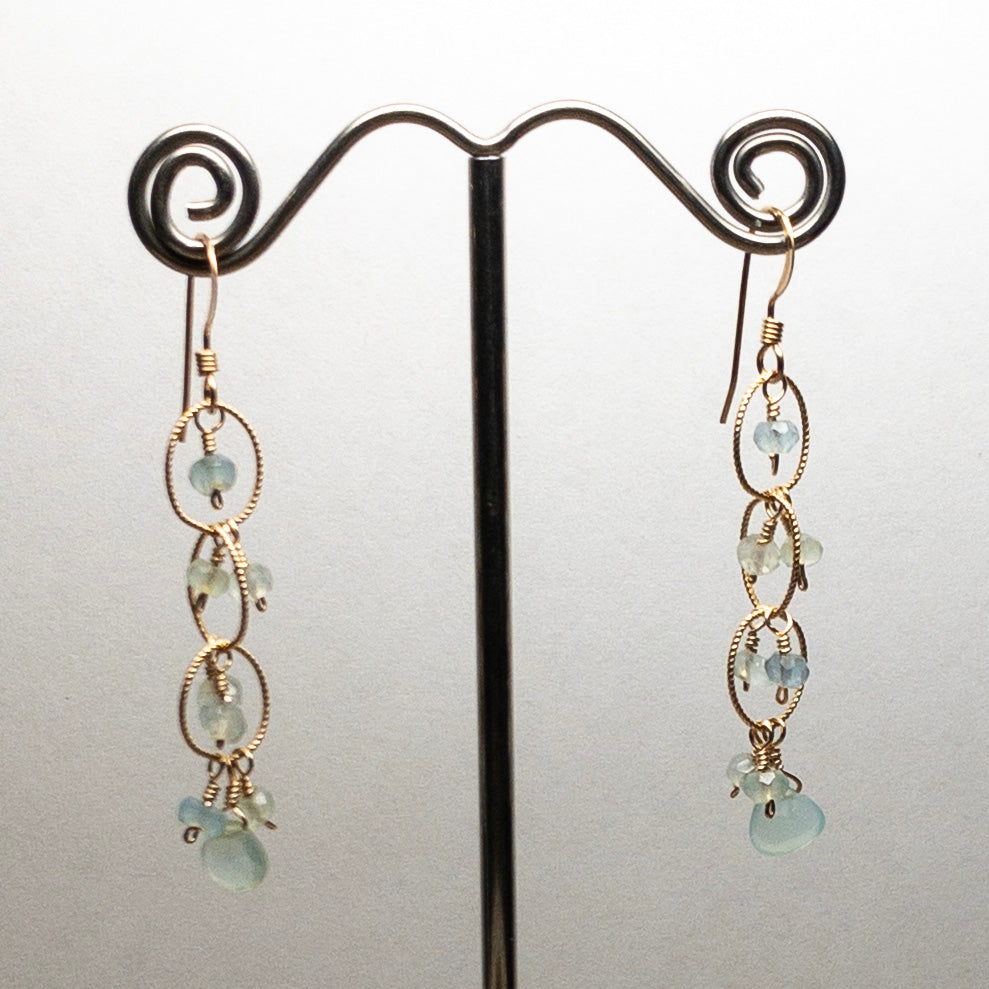 Rain Chain of Aquamarine Earrings