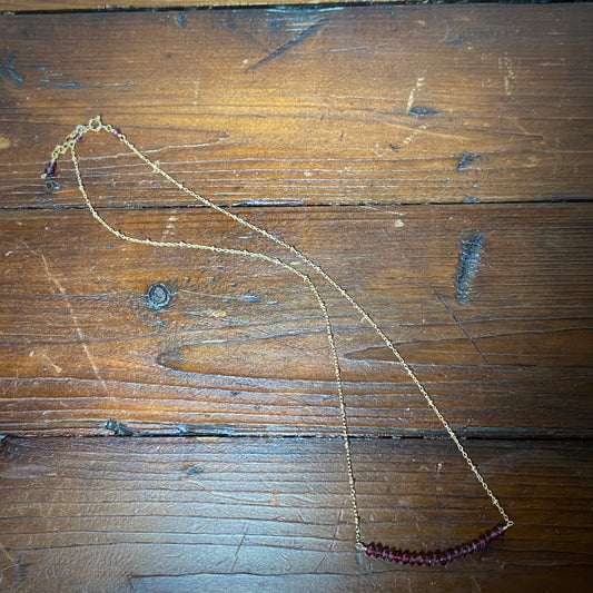 Garnet Gemstone Bar Necklace