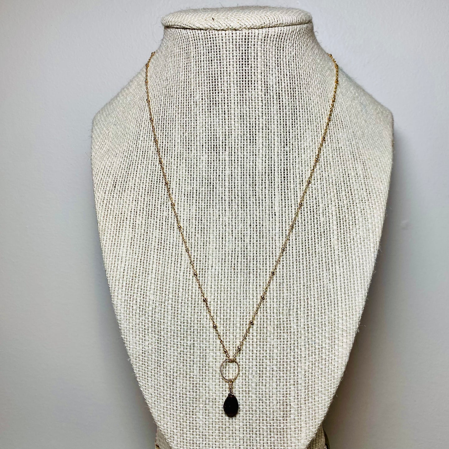 Garnet Teardrop Necklace/January Birthstone Necklace