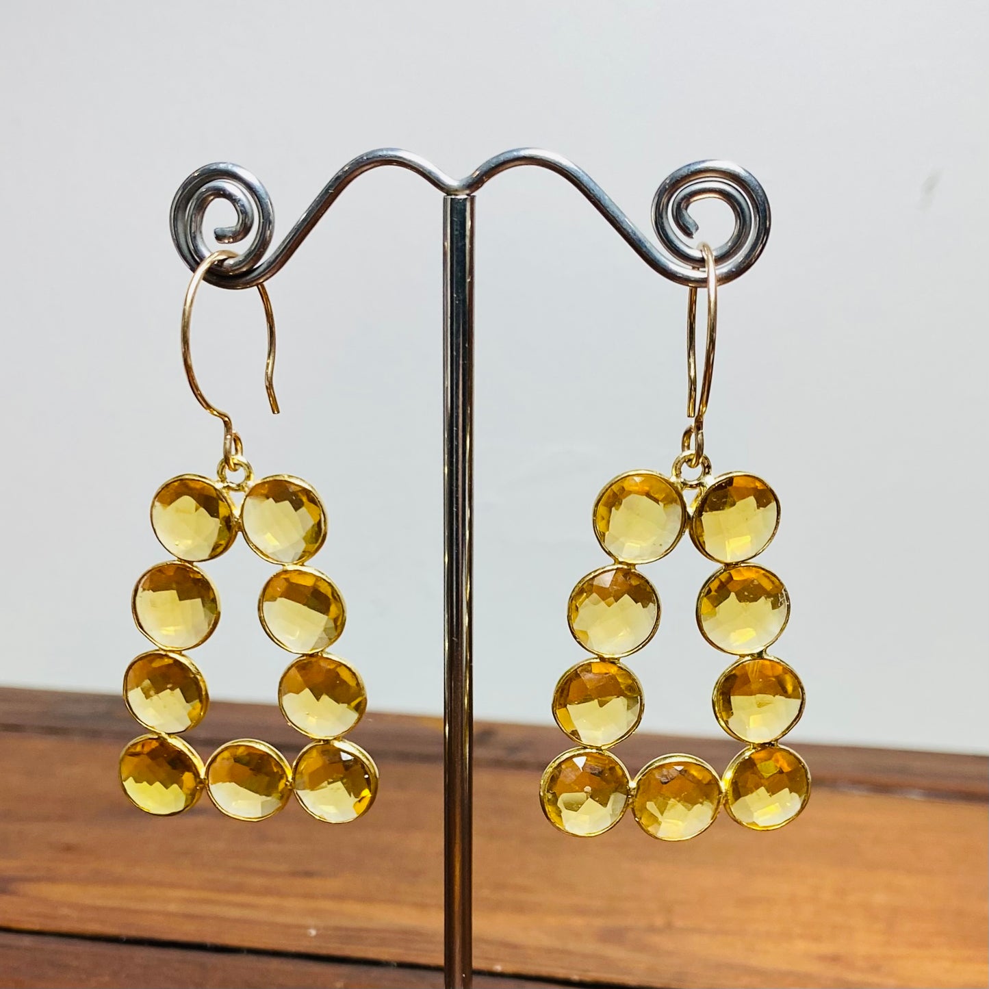 Faceted Citrine Gemstone Earrings