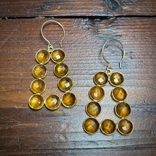 Faceted Citrine Gemstone Earrings